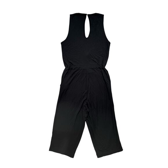 QUINCE Modal French Terry Jumpsuit Black Size Large Sleeveless Stretch Pockets - Picture 2 of 9